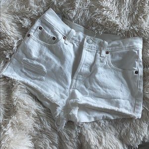 Levi’s 501 White Cutoff Shorts